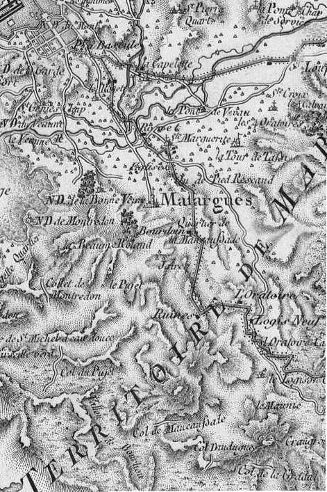 Carte de Cassini de Mazargues